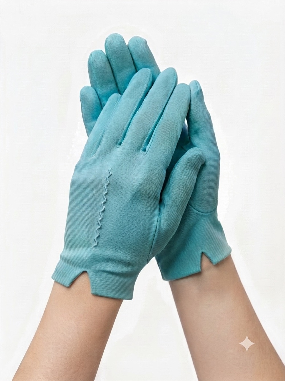 Vintage 60s Mid-Century Turquoise Aqua Blue Day Gloves